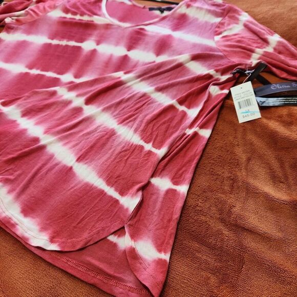 Olivia Sky Longsleeve Top For Women size 1X Tie-dye Pink Feels Soft - Picture 7 of 11